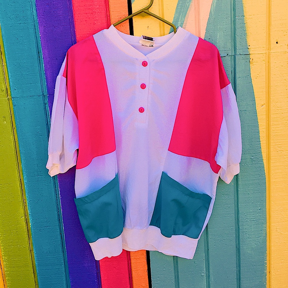 VINTAGE 80s REMO OF CALIFORNIA TOP WITH POCKETS